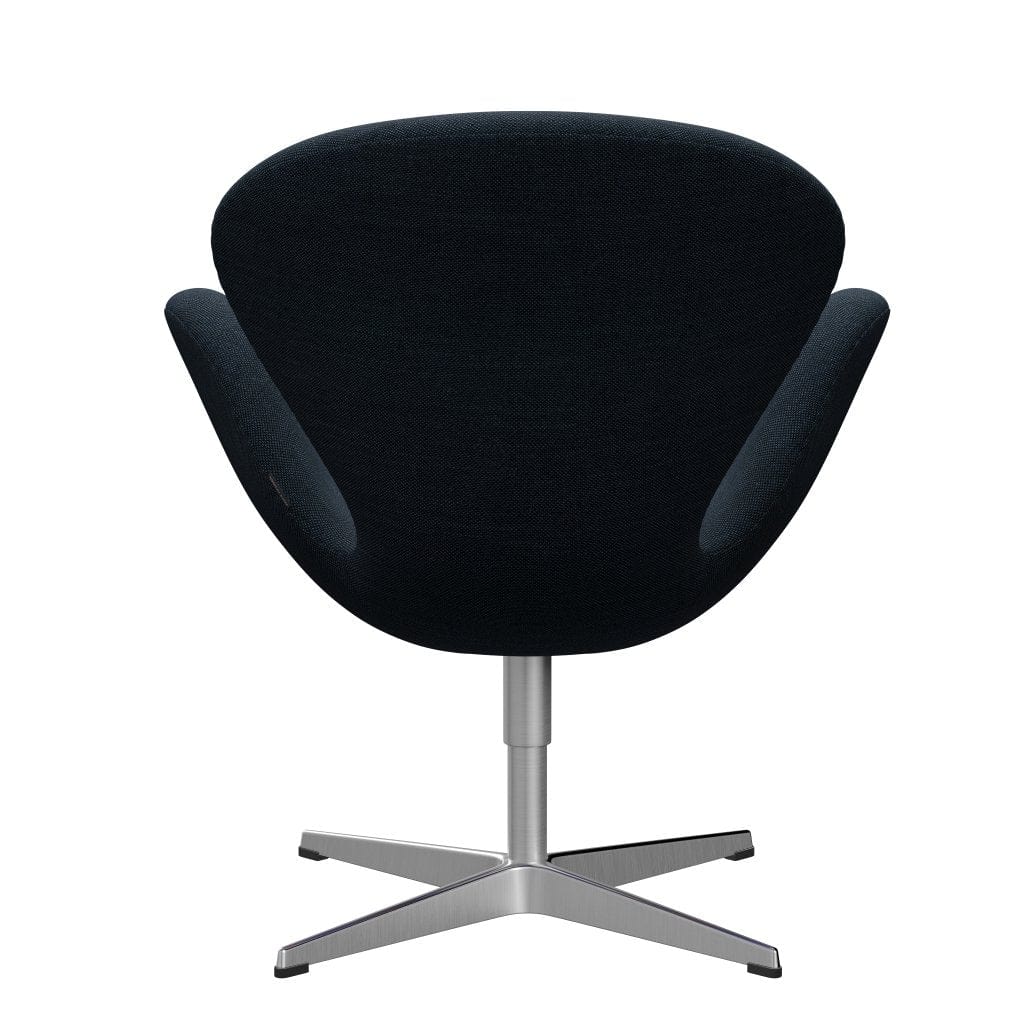 Fritz Hansen Swan Lounge Chair, saténová kartáčovaná hliník/Sunniva Black/Navy