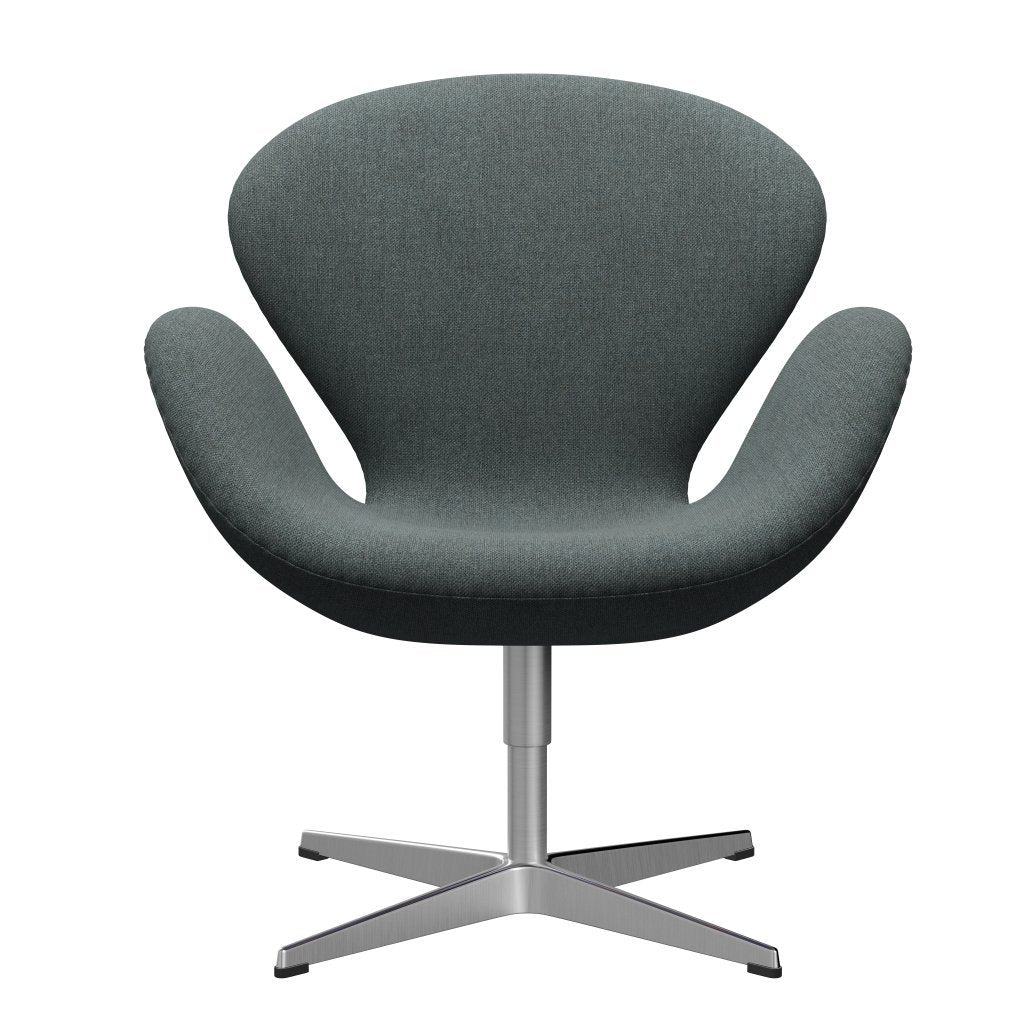 Fritz Hansen Swan Lounge Chair, saténová kartáčovaná hliník/Sunniva Steel Grey