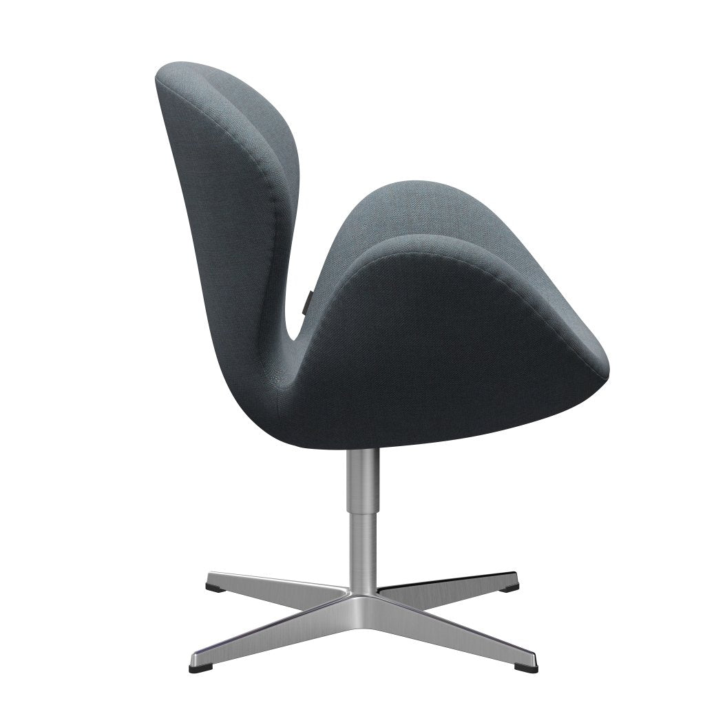 Fritz Hansen Swan Lounge Chair, satén kartáčovaný hliník/Sunniva Soft Blue