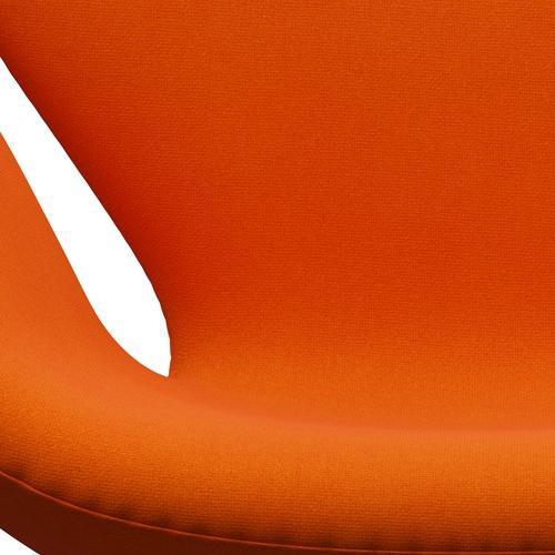 Fritz Hansen Swan Lounge Chair, Satin Brushed Aluminium/Tonus Light Orange