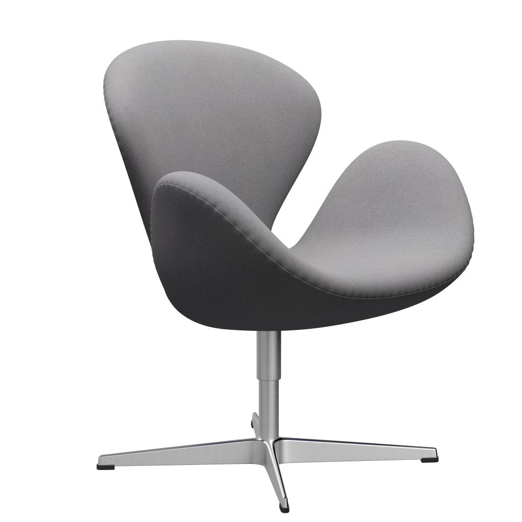 Fritz Hansen Swan Lounge Chair, Satin Brushed Aluminium/Tonus Light Grey