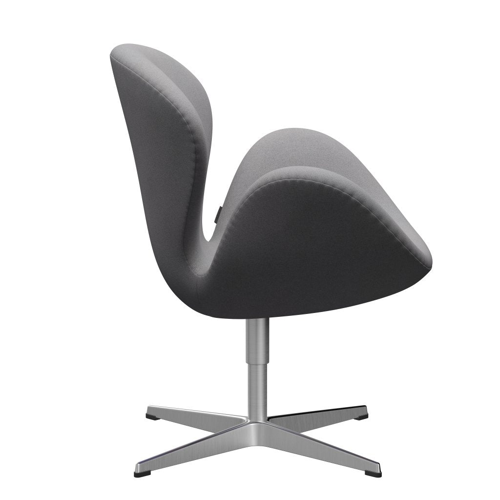 Fritz Hansen Swan Lounge Chair, satén kartáčovaný hliník/tonus světle šedá