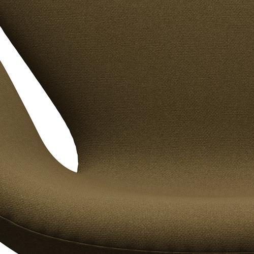 Fritz Hansen Swan Lounge Chair, satén kartáčovaný hliník/tonus khaki zelená