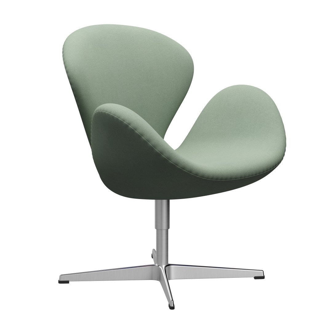 Fritz Hansen Swan Lounge Chair, Satin Brushed Aluminium/Tonus Mint Green