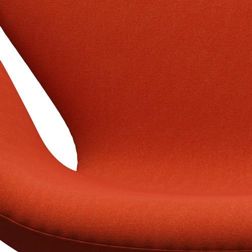 Fritz Hansen Swan Lounge Chair, Satin Brushed Aluminium/Tonus Orange (554)