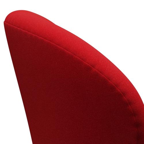 Fritz Hansen Swan Lounge Chair, Satin Brushed Aluminium/Tonus Red