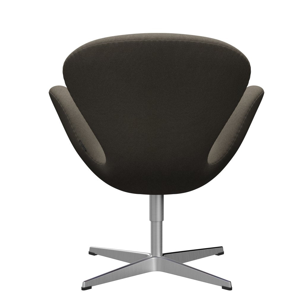 Fritz Hansen Swan Lounge Chair, Satin Brushed Aluminium/Tonus Dusty Brown