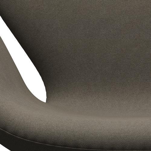 Fritz Hansen Swan Lounge Chair, satén kartáčovaný hliník/tonus zaprášené hnědé