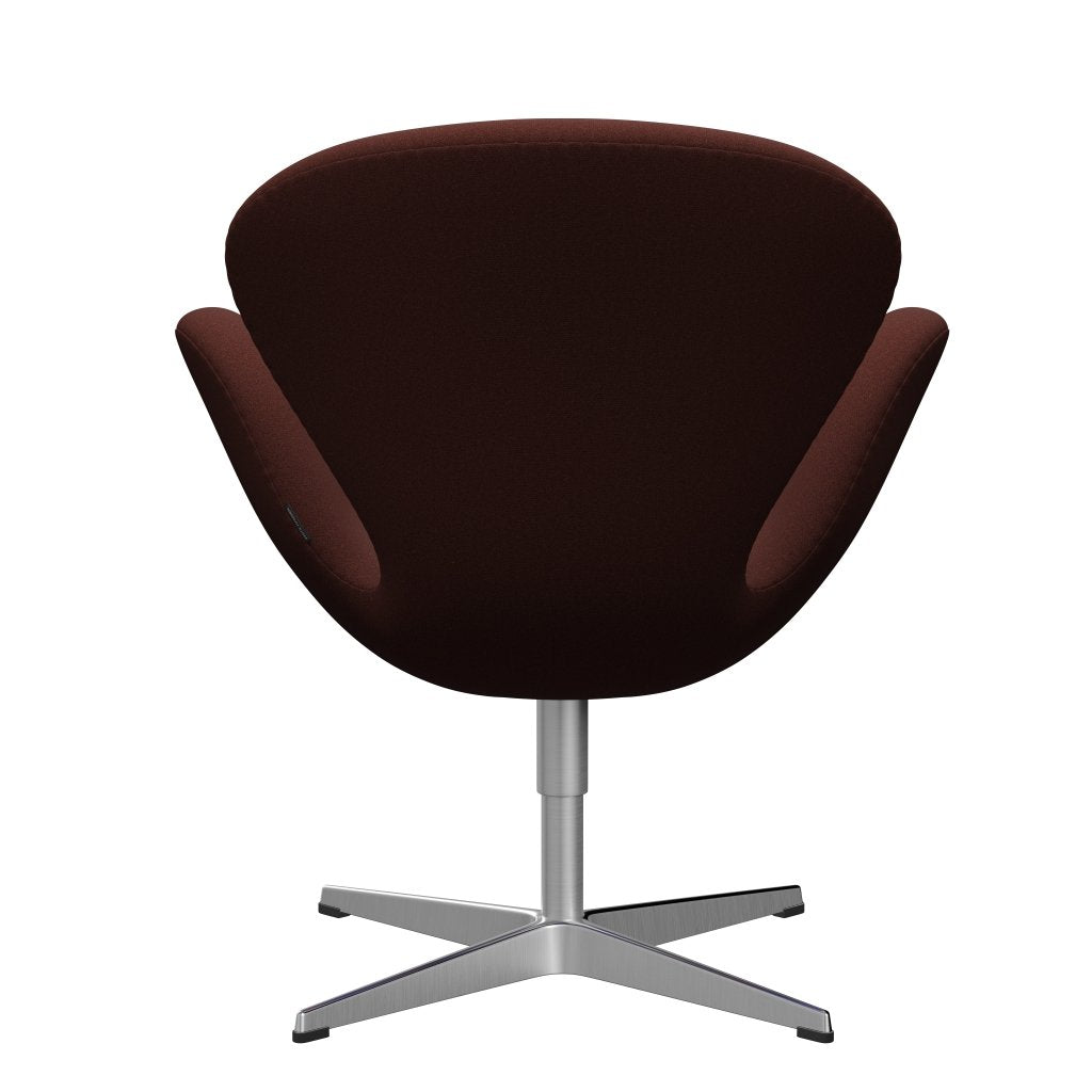 Fritz Hansen Swan Lounge Chair, satén kartáčovaný hliník/tonus teplá hnědá (374)