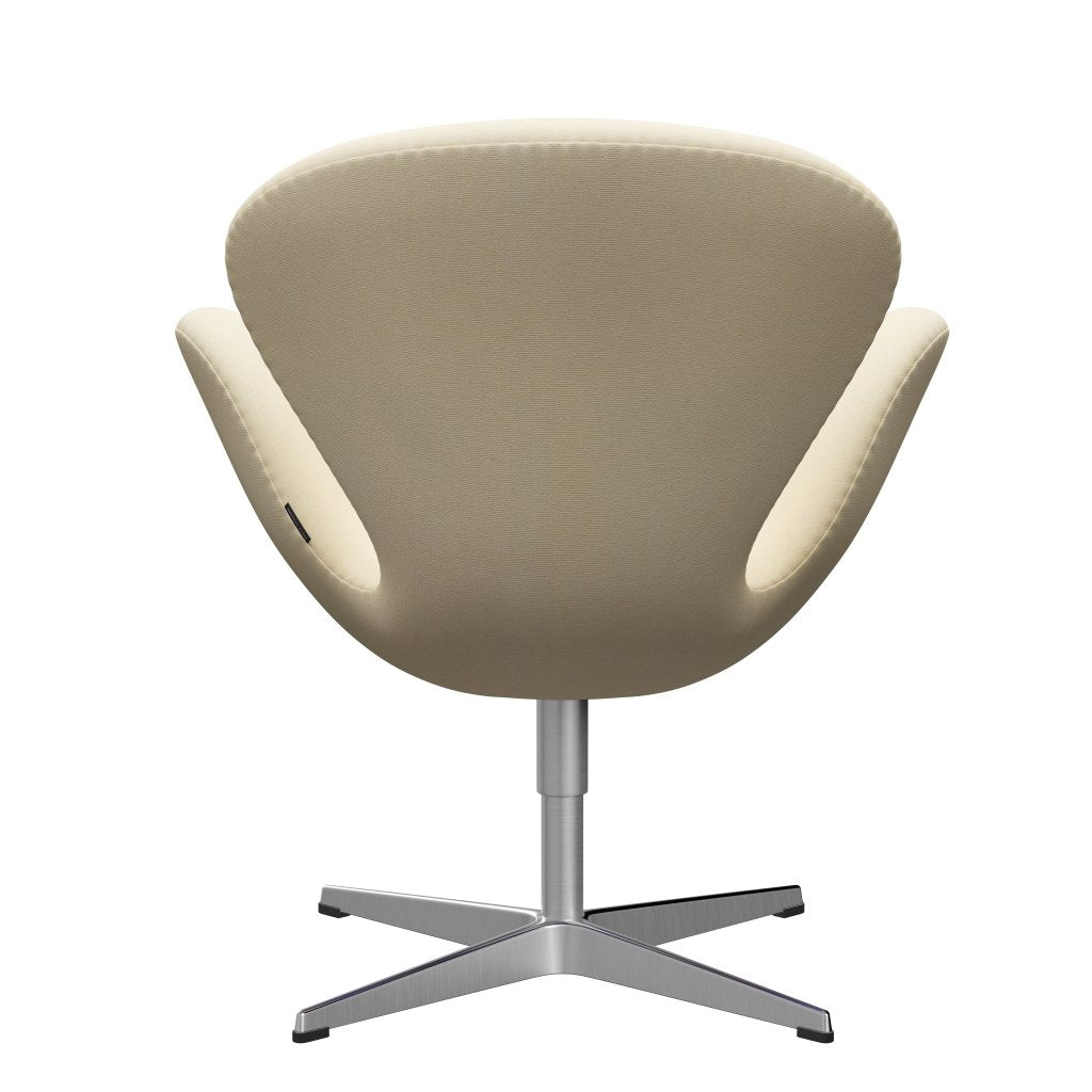 Fritz Hansen Swan Lounge Chair, Satin Brushed Aluminium/Tonus Wool White