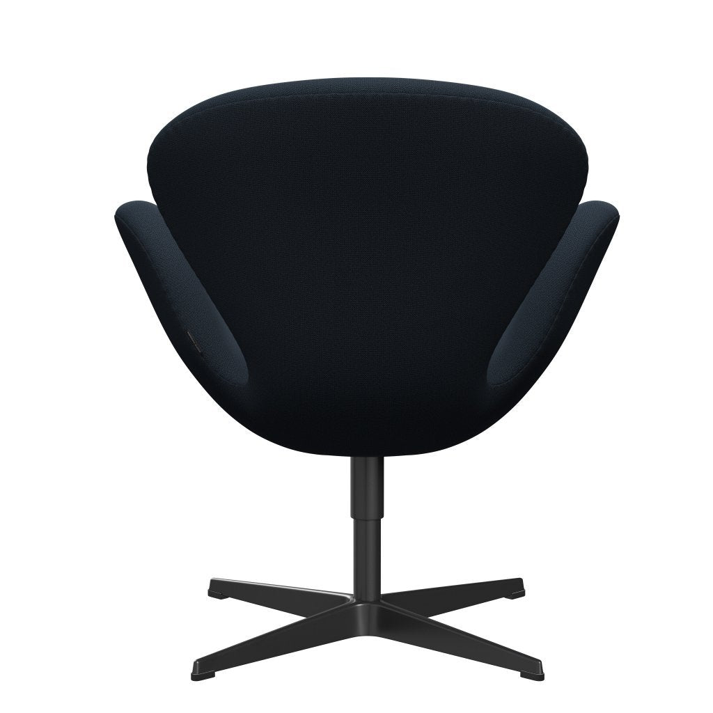 Fritz Hansen Swan Lounge Chair, Black Lacquered/Captured Blue