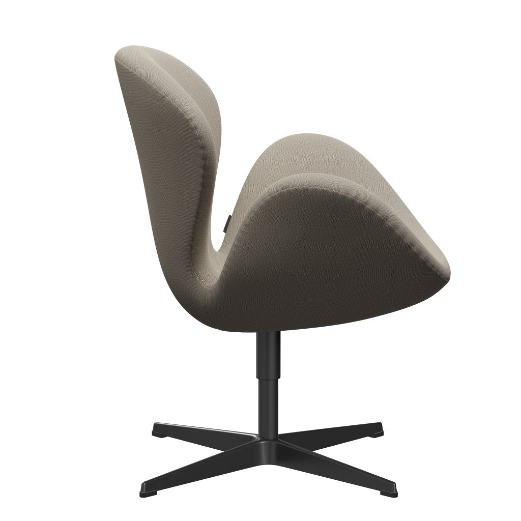 Fritz Hansen Swan Lounge Chair, černý lakovaný/zachycující šedý písek