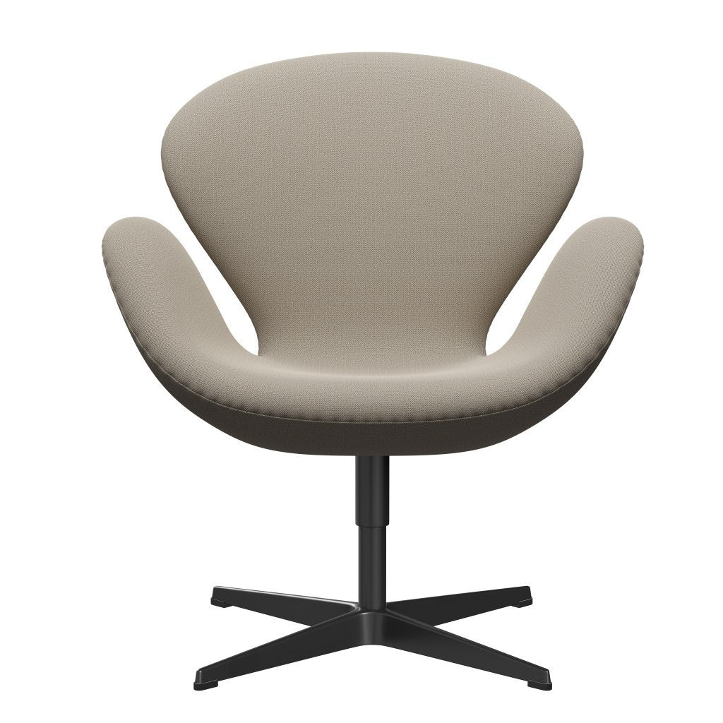 Fritz Hansen Swan Lounge Chair, černý lakovaný/zachycující šedý písek