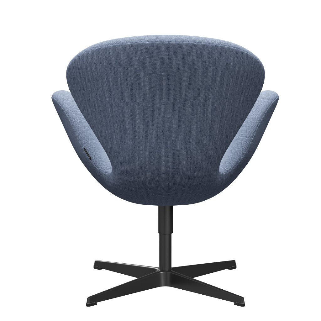 Fritz Hansen Swan Lounge Chair, Black Lacquered/Capture Light Blue (4902)