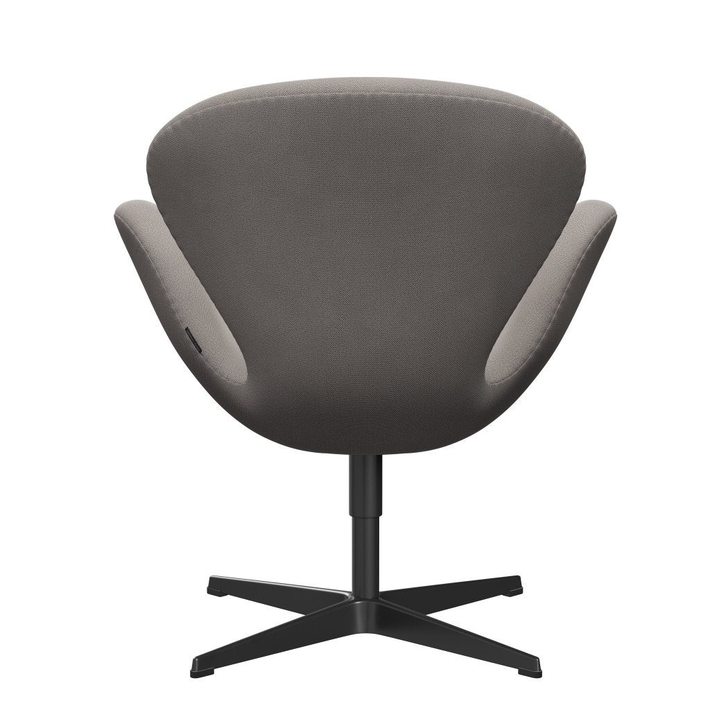 Fritz Hansen Swan Lounge Chair, Black Lacquered/Capture Warm Grey Light