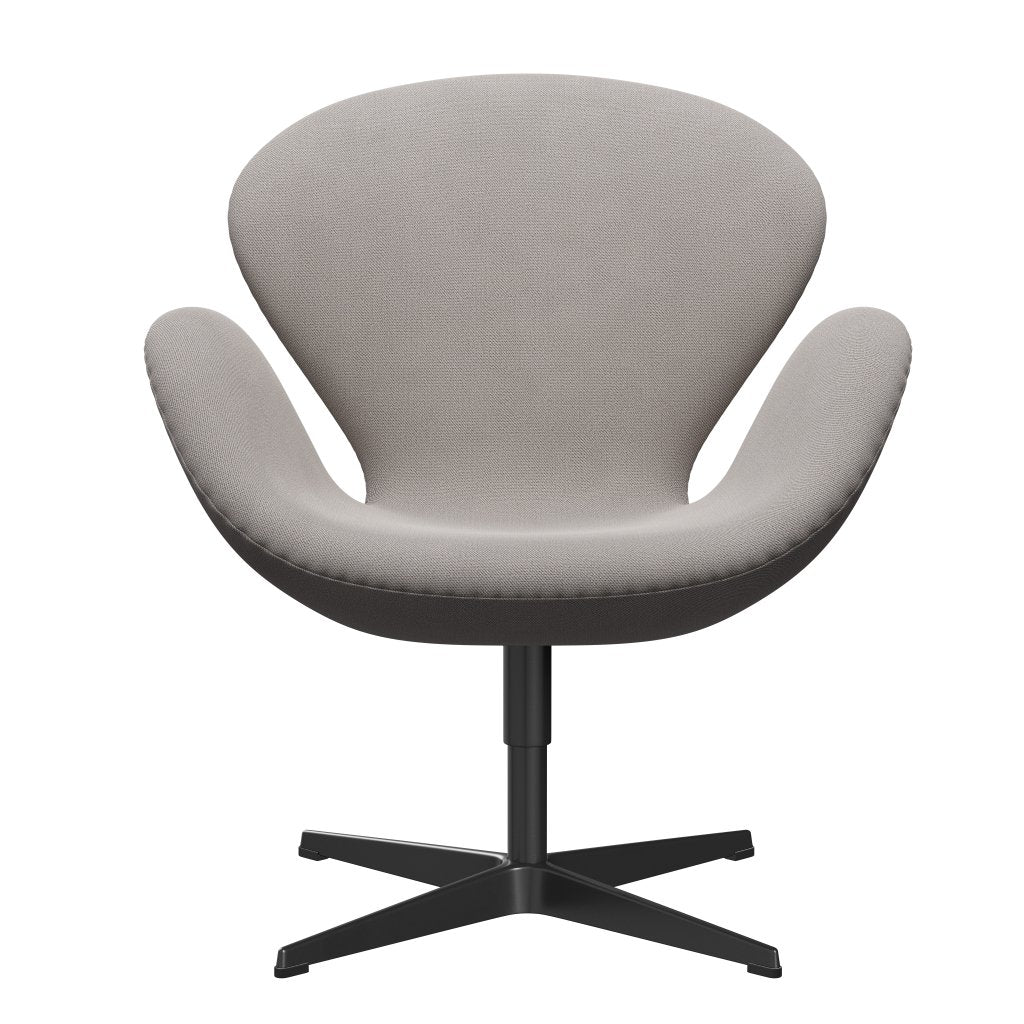 Fritz Hansen Swan Lounge Chair, Black Lacquered/Capture Warm Grey Light