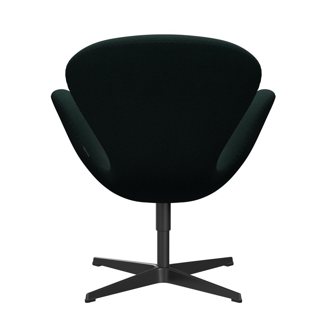 Fritz Hansen Swan Lounge Chair, Black Lacquered/Christianshavn Dark Green