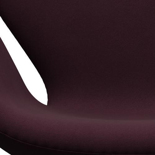 Fritz Hansen Swan Lounge Chair, Black Lacquered/Comfort Light Bordeaux