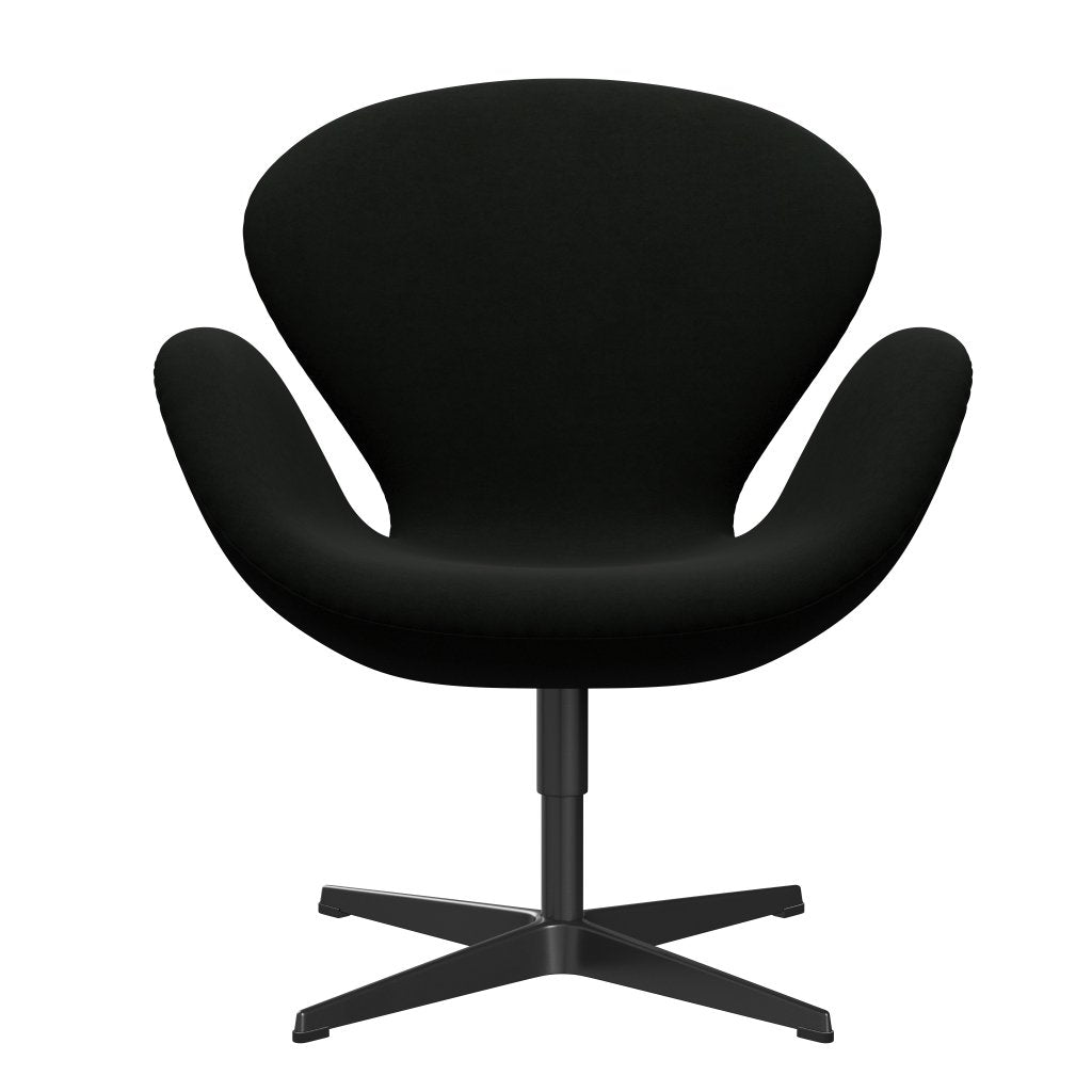 Fritz Hansen Swan Lounge Chair, Black Lacquered/Comfort Black (60009)