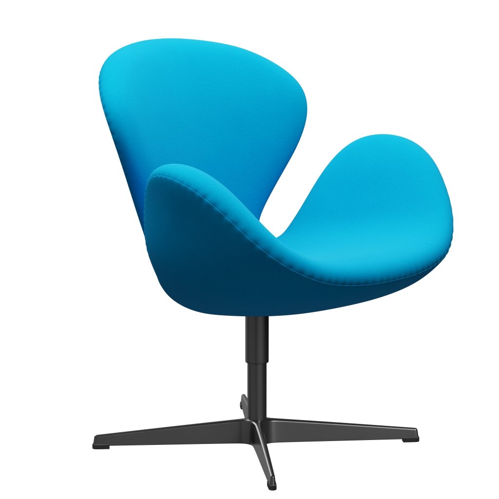 Fritz Hansen Swan Lounge Chair, černá lakovaná/komfortní tyrkysová (67001)