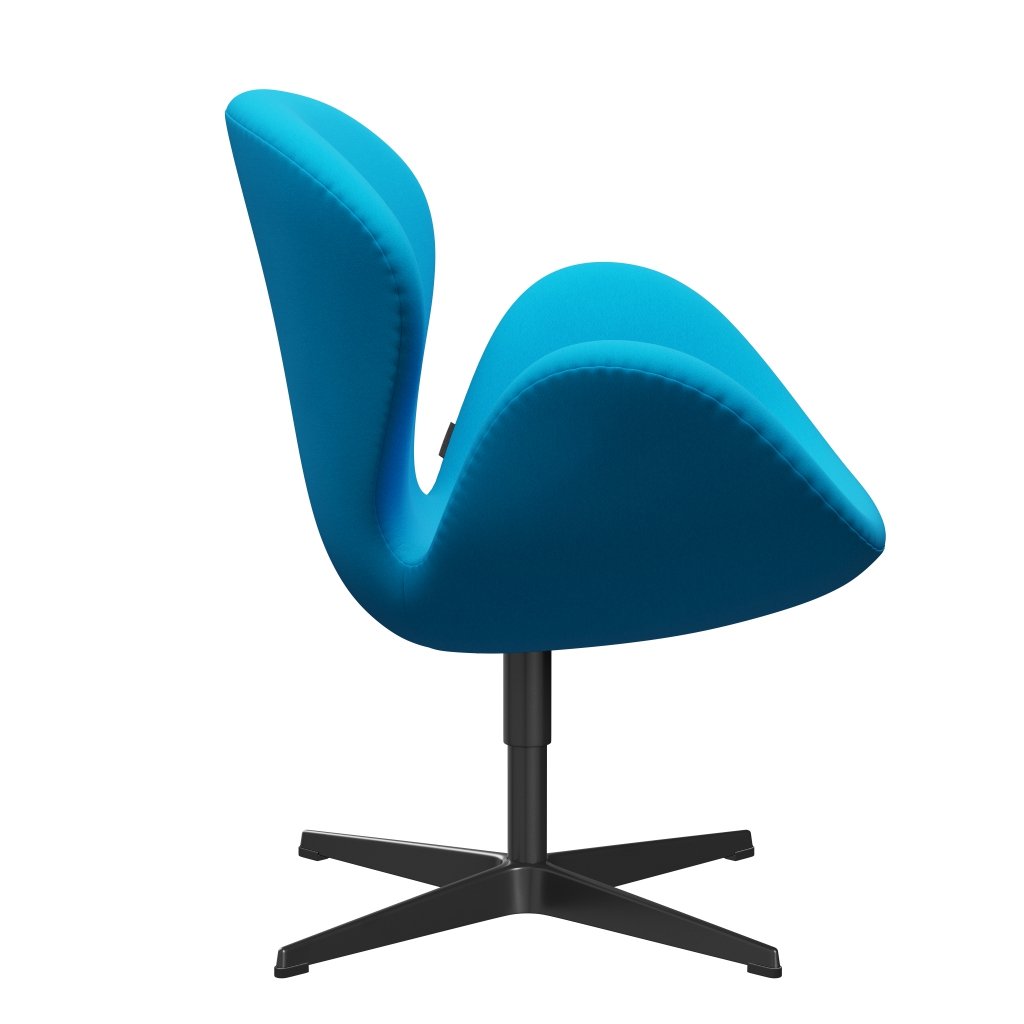 Fritz Hansen Swan Lounge Chair, černá lakovaná/komfortní tyrkysová (67001)