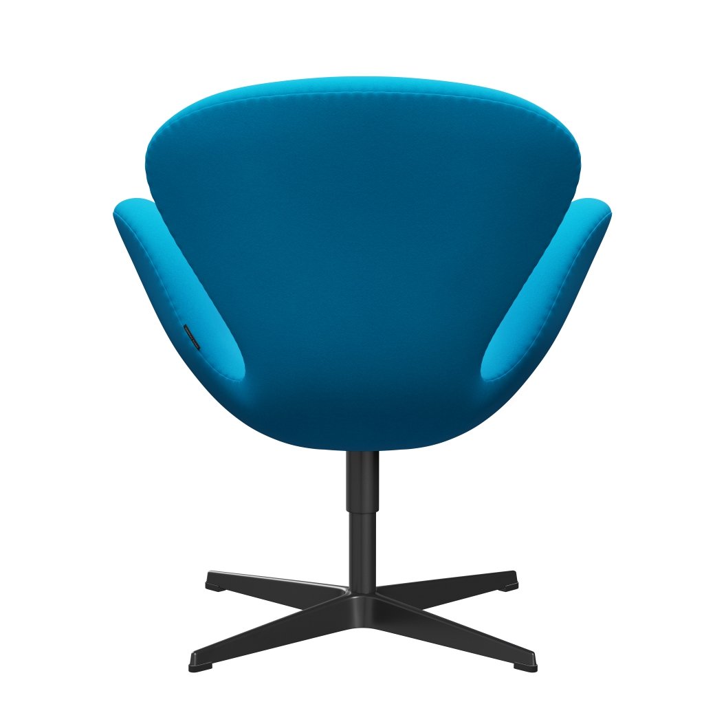 Fritz Hansen Swan Lounge Chair, černá lakovaná/komfortní tyrkysová (67001)