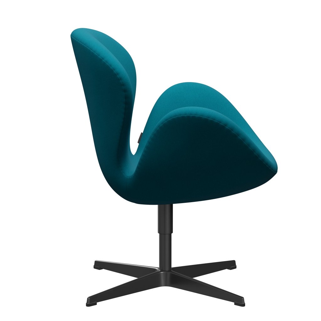 Fritz Hansen Swan Lounge Chair, černá lakovaná/komfortní tyrkysová (67002)