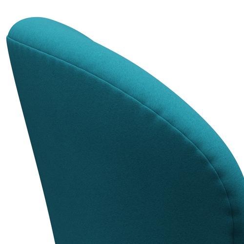 Fritz Hansen Swan Lounge Chair, Black Lacquered/Comfort Turquoise Light