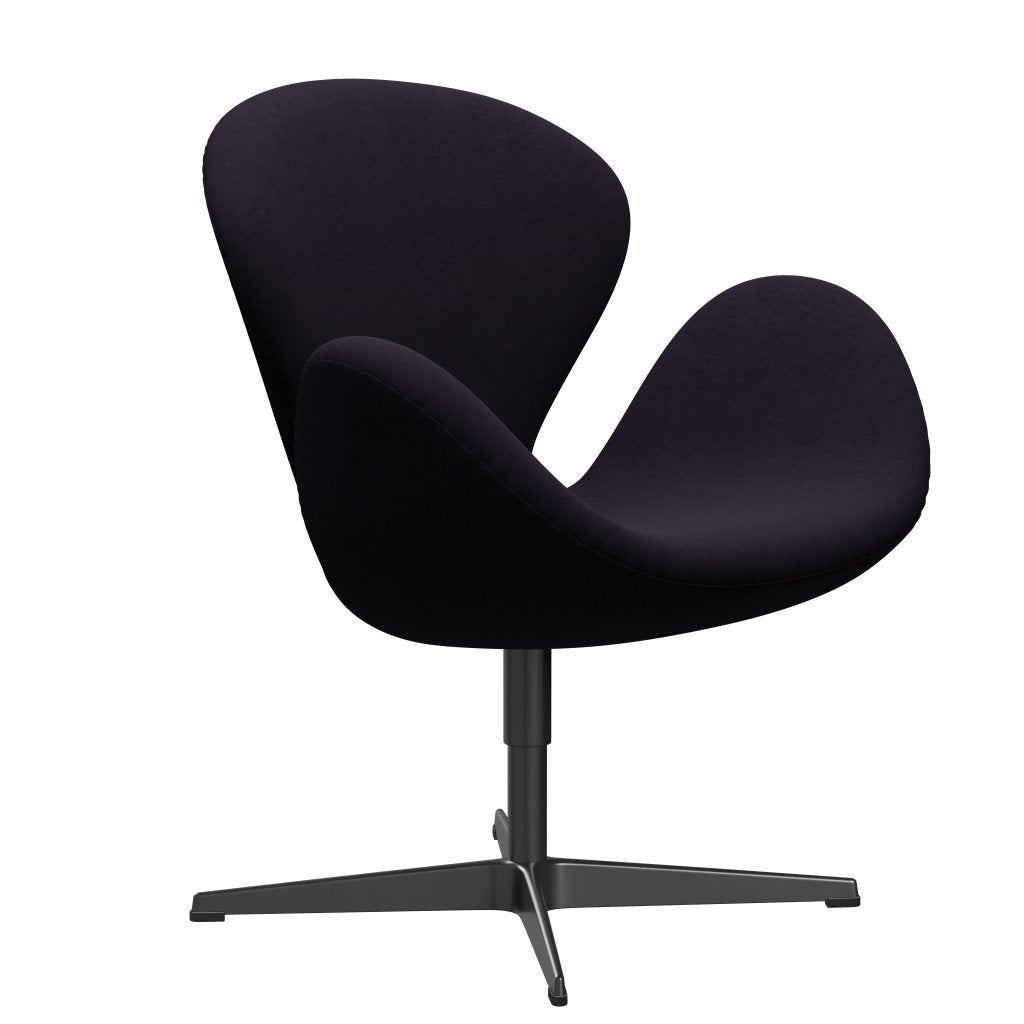 Fritz Hansen Swan Lounge Chair, Black Lacquered/Comfort Violet Red