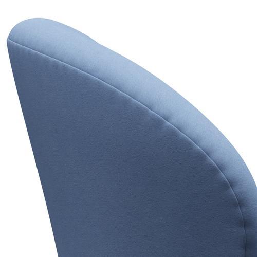 Fritz Hansen Swan Lounge Chair, Black Lacquered/Comfort White/Blue