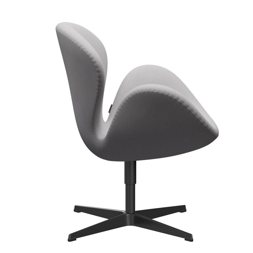 Fritz Hansen Swan Lounge Chair, Black Lacquered/Comfort White/Grey