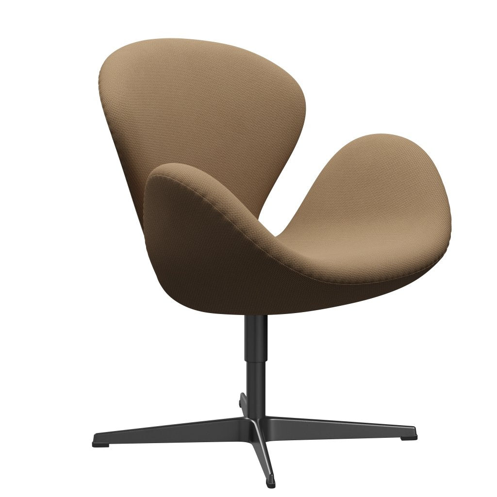 Fritz Hansen Swan Lounge Chair, černá lakovaná/Diablo zlatý písek