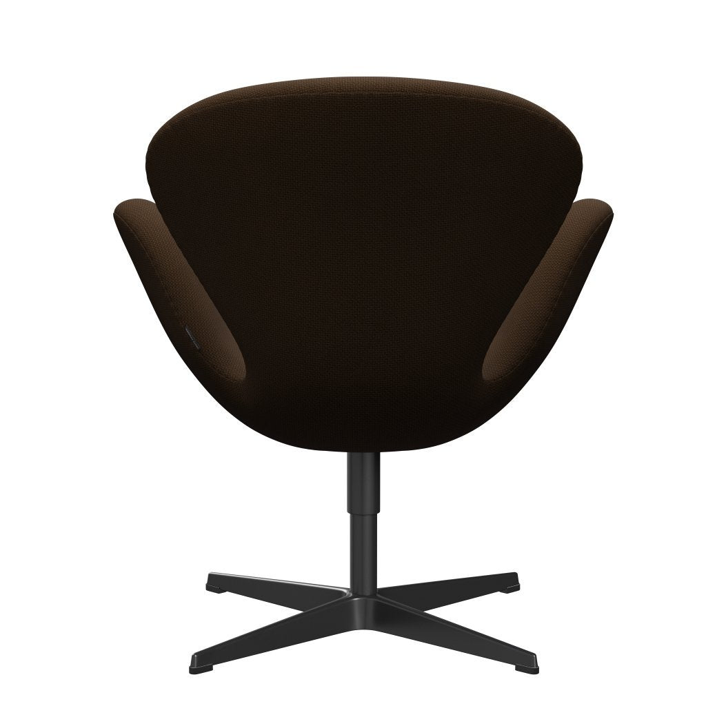 Fritz Hansen Swan Lounge Chair, Black Lacquered/Diablo Chestnut