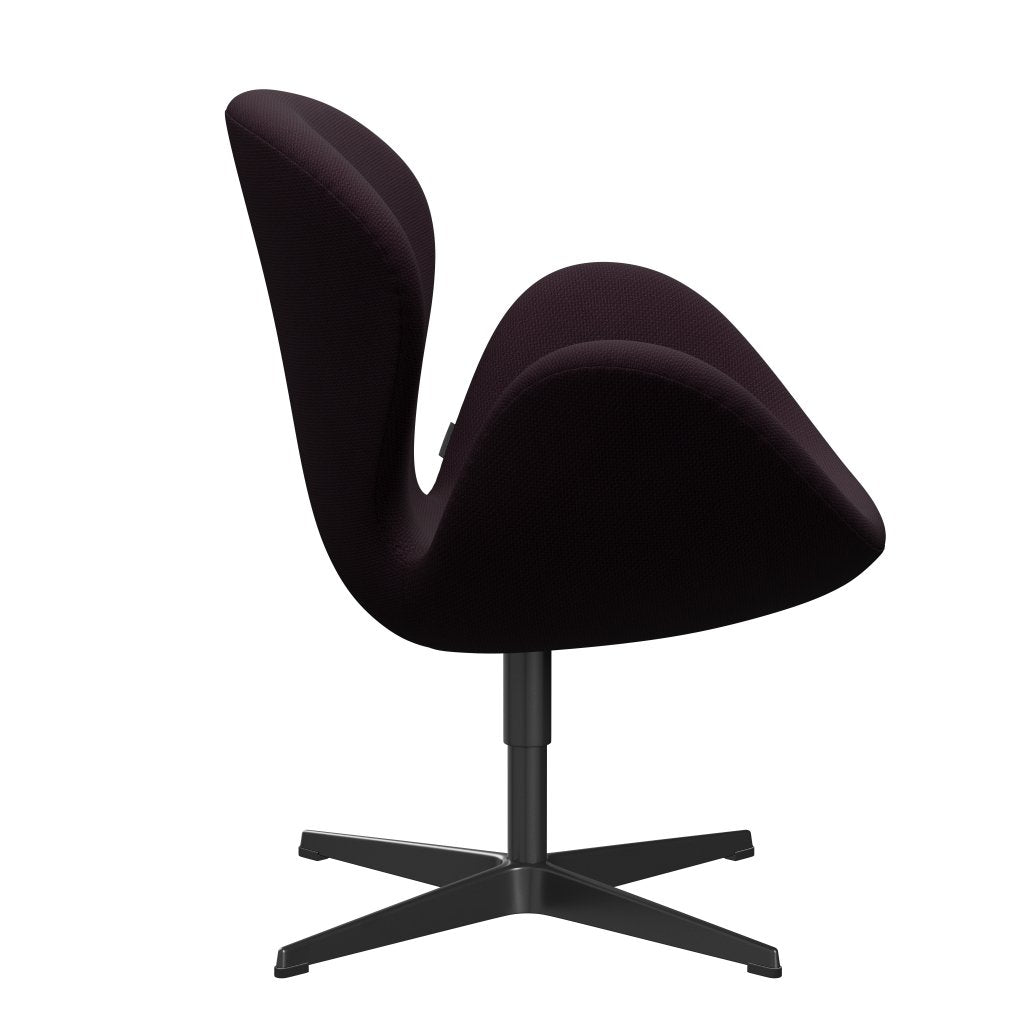 Fritz Hansen Swan Lounge Chair, Black Lacquered/Diablo Plum