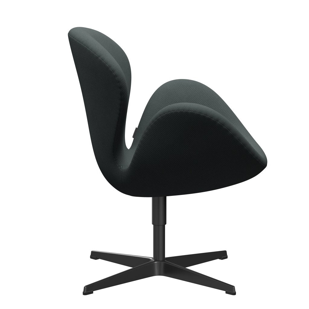 Fritz Hansen Swan Lounge Chair, černá lakovaná/Diablo Steel Grey