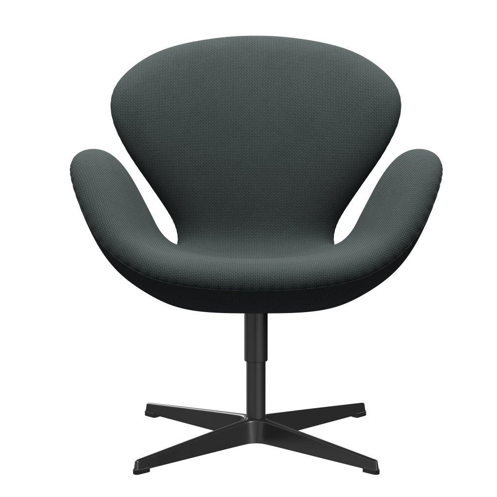 Fritz Hansen Swan Lounge Chair, černá lakovaná/Diablo Steel Grey