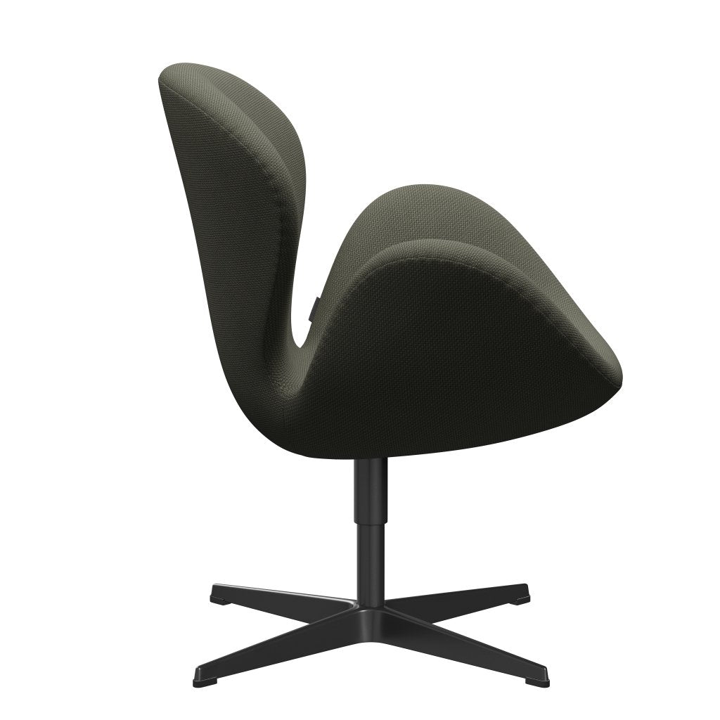 Fritz Hansen Swan Lounge Chair, Black Lacquered/Diablo Warm Grey