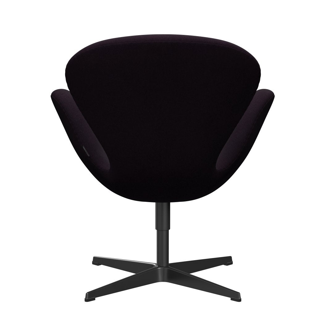 Fritz Hansen Swan Lounge Chair, Black Lacquered/Divina Aubergine (376)