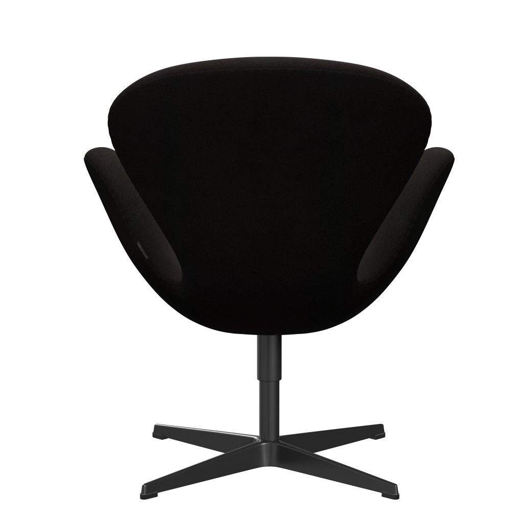 Lounge židle Fritz Hansen Swan, černá lakovaná/Divina Dark Brown (384)