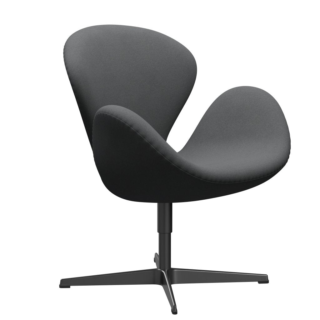 Fritz Hansen Swan Lounge Chair, Black Lacquered/Divina Dark Grey