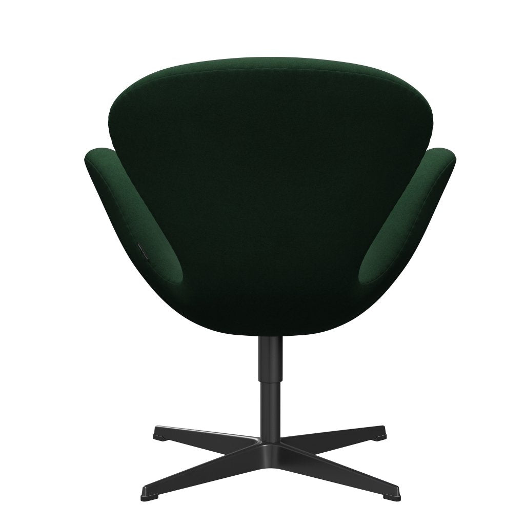 Fritz Hansen Swan Lounge Chair, Black Lacquered/Divina Dark Green (876)