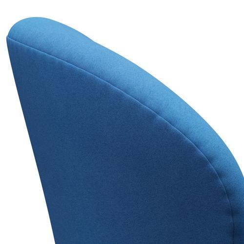 Lounge židle Fritz Hansen Swan, černá lakovaná/Divina Light Blue (742)