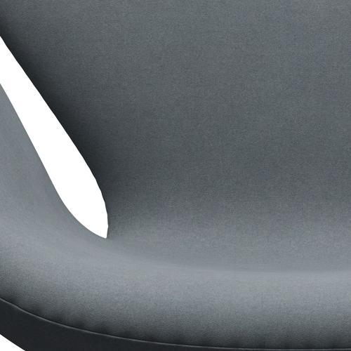 Fritz Hansen Swan Lounge Chair, Black Lacquered/Divina Light Grey