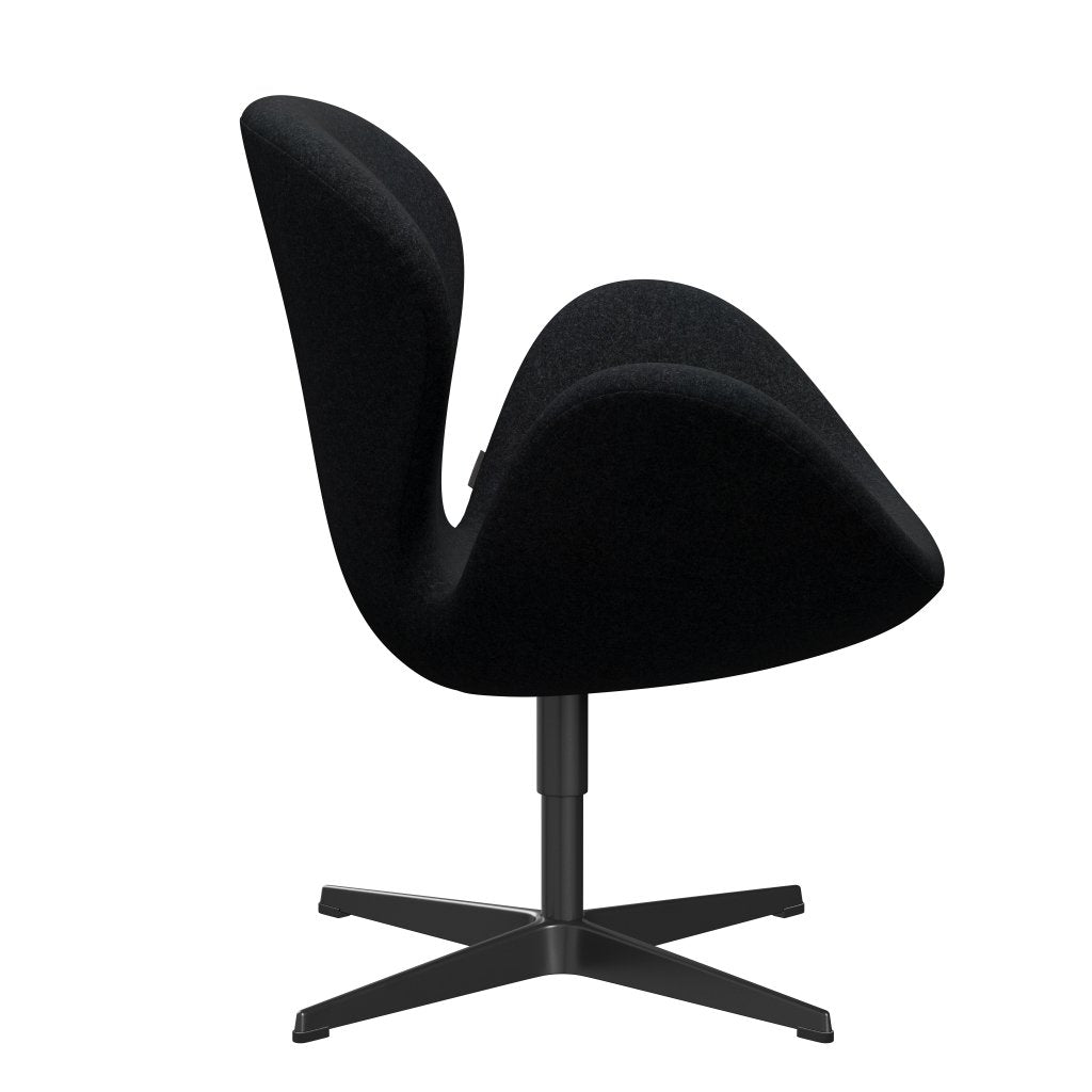 Fritz Hansen Swan Lounge Chair, Black Lacquered/Divina Md Black