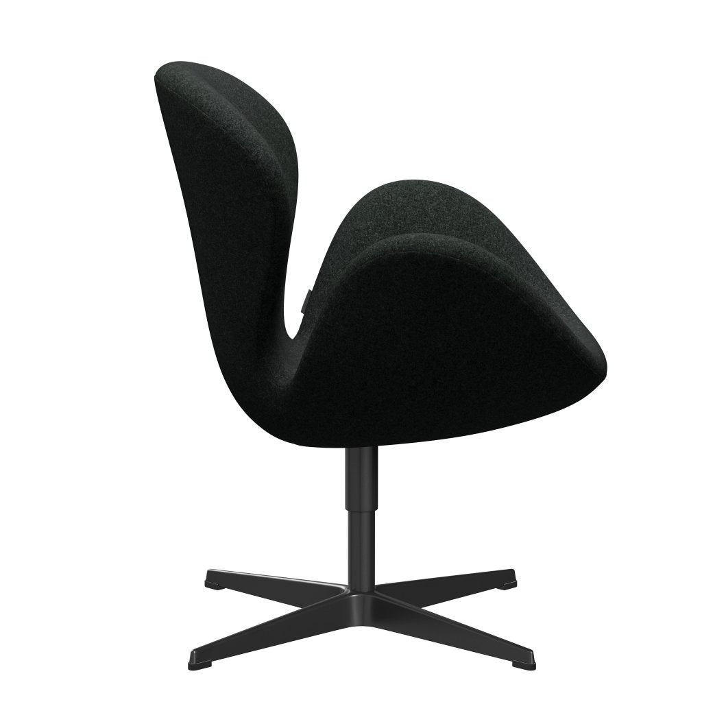 Fritz Hansen Swan Lounge Chair, Black Lacquered/Divina melange sůl a pepř