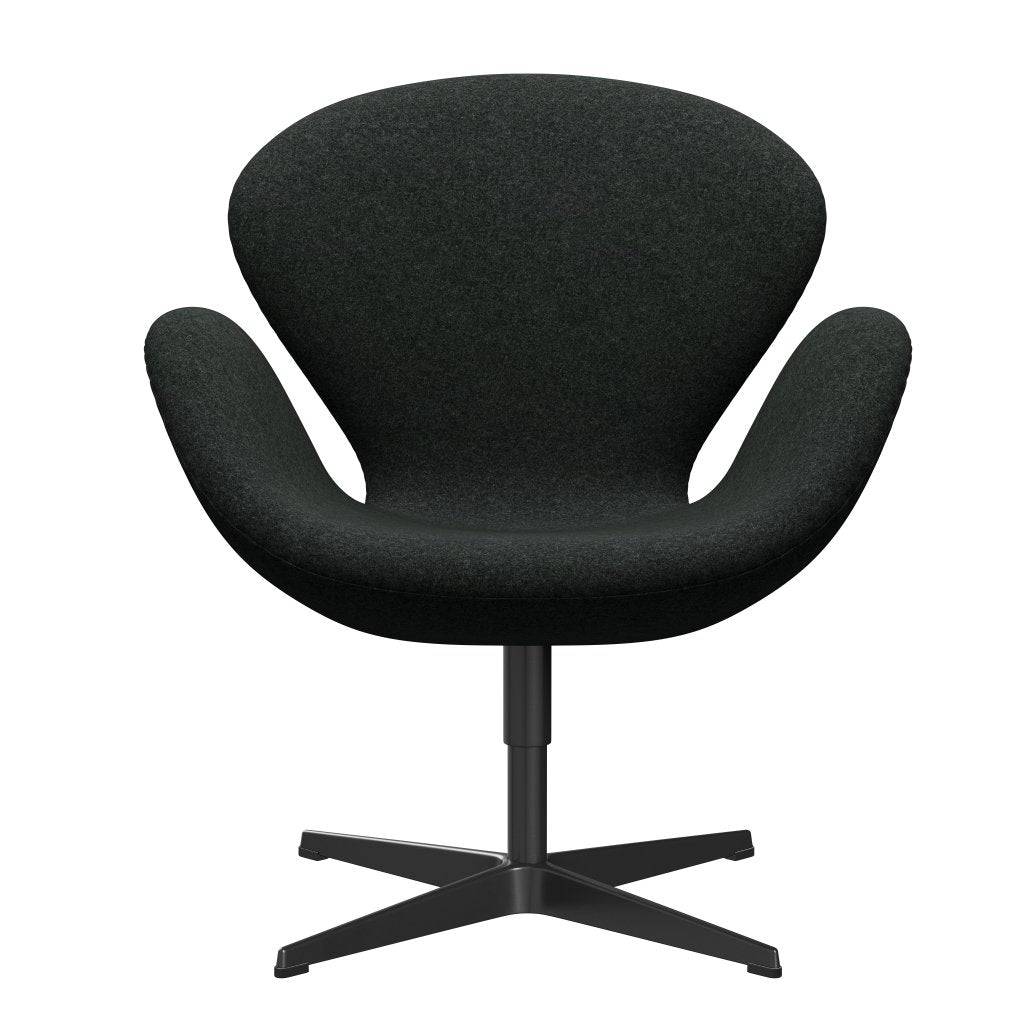 Fritz Hansen Swan Lounge Chair, Black Lacquered/Divina melange sůl a pepř