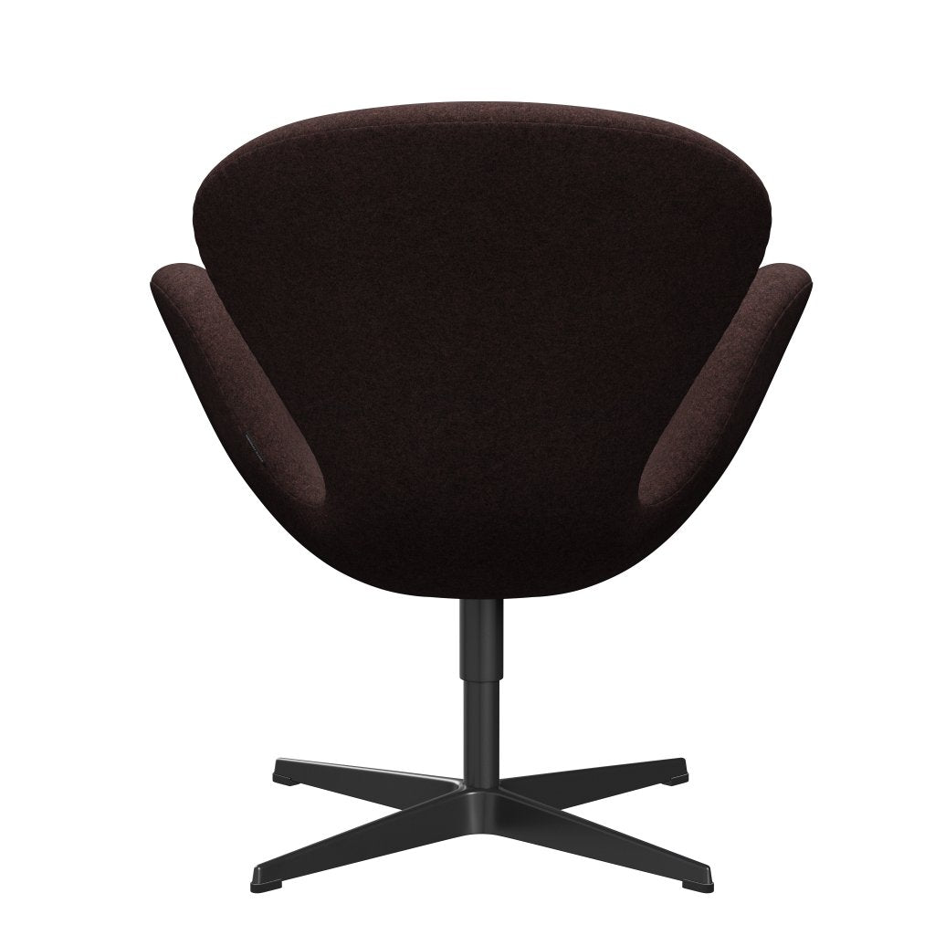 Fritz Hansen Swan Lounge Chair, Black Lacquered/Divina melange Dusty Violet