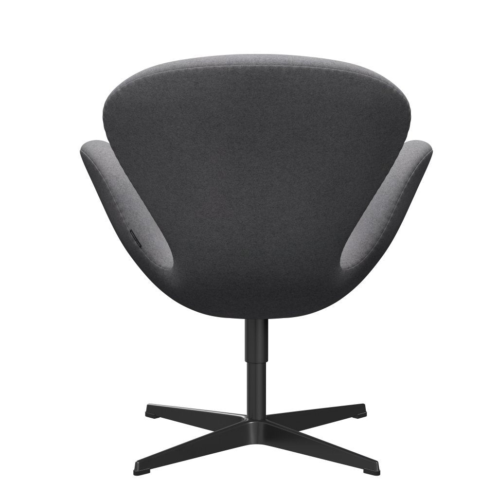 Fritz Hansen Swan Lounge Chair, černá lakovaná/divina melange kámen šedá