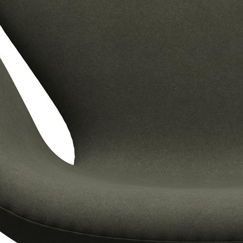 Fritz Hansen Swan Lounge Chair, Black Lacquered/Divina Vojenská zelená