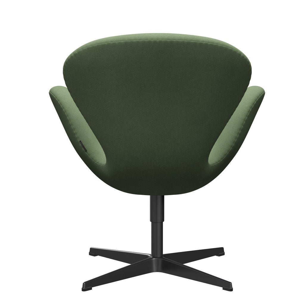 Fritz Hansen Swan Lounge Chair, Black Lacquered/Divina Olive Green